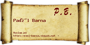 Paál Barna névjegykártya
