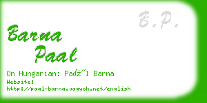 barna paal business card